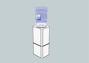 某现代常见饮水机组合SU(草图大师)模型