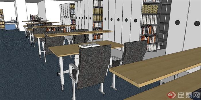 图书馆室内设计su模型(2)