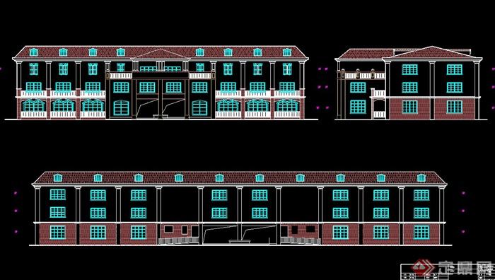 欧式会所别墅全套施工图（含CAD+效果图）(2)