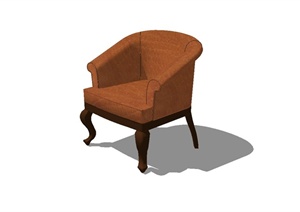 欧式室内扶手靠椅设计SU(草图大师)模型