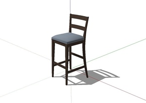 现代风格酒吧吧台椅子设计SU(草图大师)模型