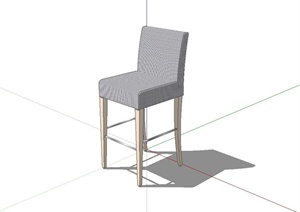现代简约风格高脚吧台座椅设计SU(草图大师)模型