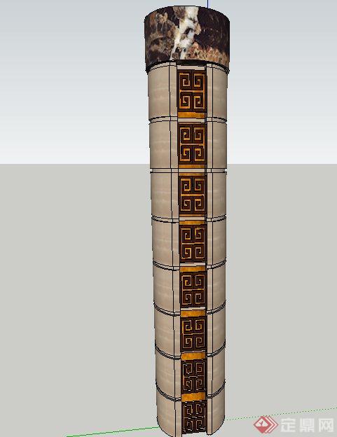 室内装饰圆柱设计SU模型(1)
