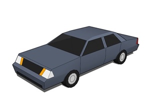 某现代灰色小轿车SU(草图大师)模型