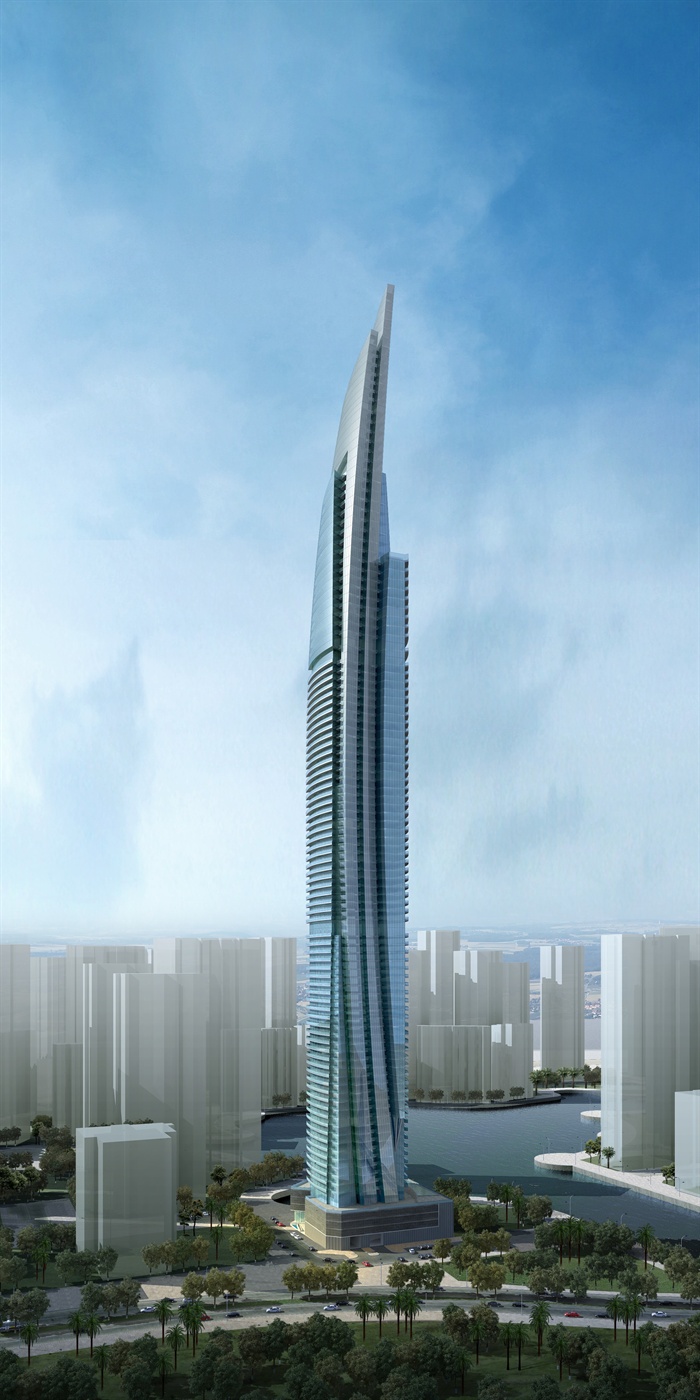 超高层某办公酒店建筑设计3DMAX模型 PSD效果图1