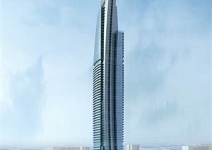 超高层某办公酒店建筑设计3DMAX模型+PSD效果图