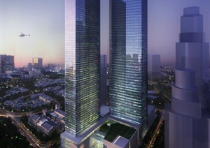 综合楼商城鸟瞰建筑设计3DMAX模型