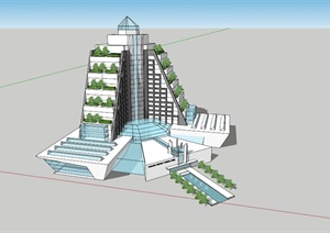 新疆创意绿洲酒店SU(草图大师)模型