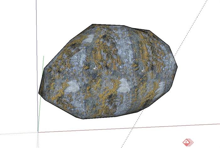 单个非常逼真石块设计su模型(1)