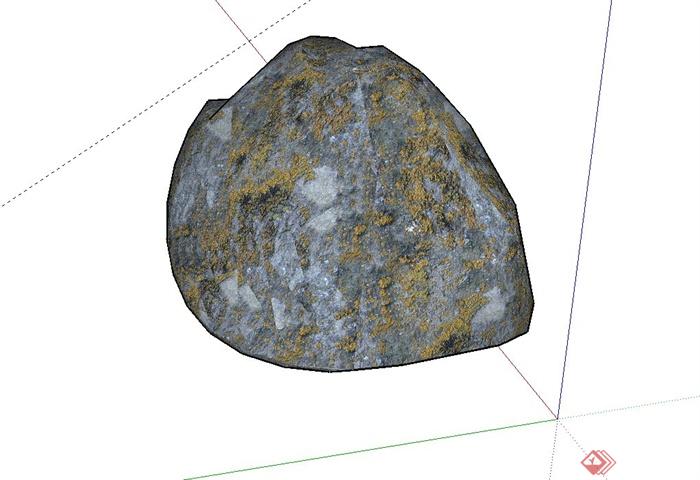 单个非常逼真石块设计su模型(2)