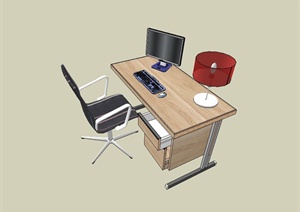 现代简约风格室内办公桌椅设计SU(草图大师)模型