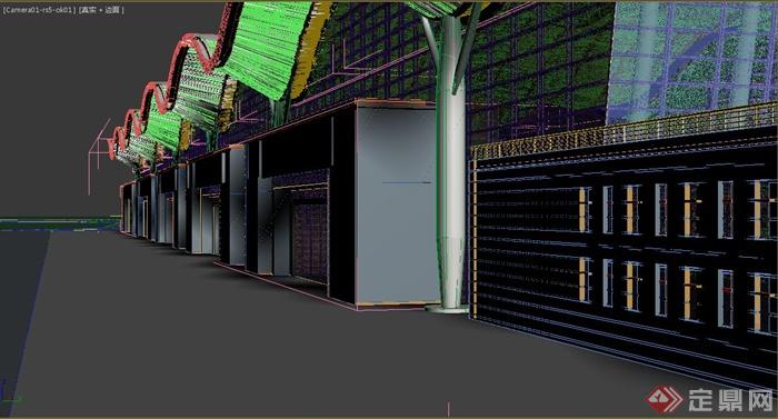 现代高铁站建筑设计3DMAX模型+jpg效果图(3)