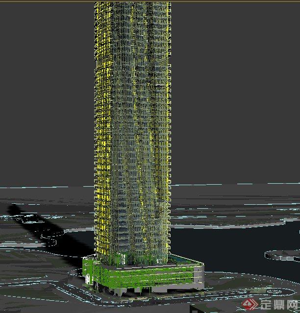 超高层某办公酒店建筑设计3DMAX模型+PSD效果图(3)