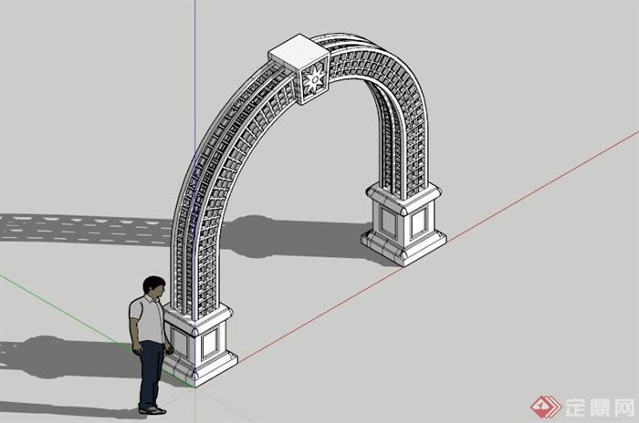 某新古典拱形花架SU模型(1)