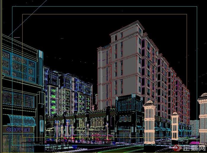 欧式住宅小区建筑设计3DMAX模型(7)