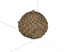某现代圆球形植物雕塑小品SU(草图大师)模型