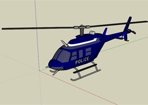 现代警用直升机SU(草图大师)模型