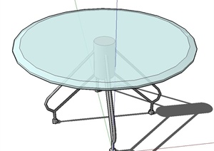 圆形玻璃茶具设计SU(草图大师)模型