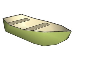 某现代简易小木船SU(草图大师)模型
