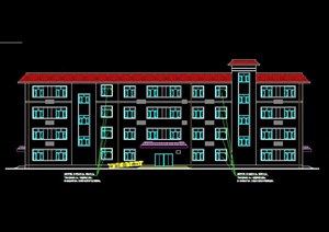某学校宿舍楼建筑设计cad方案图