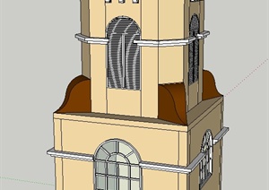 欧式风格两层门卫室设计SU(草图大师)模型