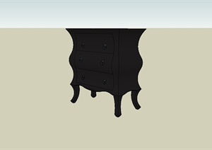 欧式木质抽屉柜子设计SU(草图大师)模型
