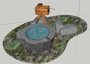 园林景观节点小品小水景设计SU(草图大师)模型