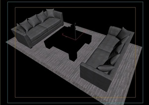 现代客厅沙发设计3d模型