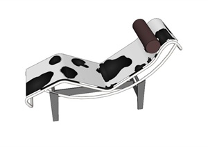 现代牛奶纹躺椅设计SU(草图大师)模型