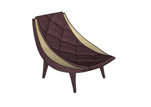 欧式拼接布艺椅子设计SU(草图大师)模型