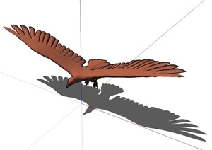 展翅翱翔的苍鹰设计SU(草图大师)模型