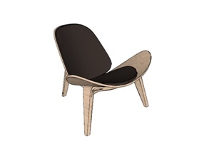 现代创意木制椅子SU(草图大师)模型
