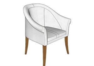 现代白色沙发椅设计SU(草图大师)模型