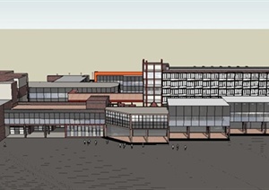 现代某多层学校综合建筑设计SU(草图大师)模型