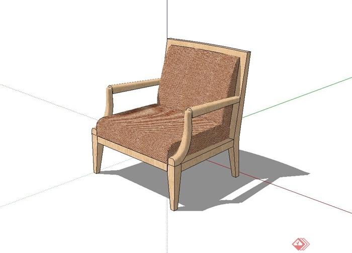 现代风格沙发椅设计su模型(1)