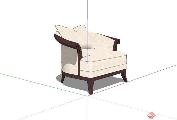 某现代室内沙发椅设计su模型(2)