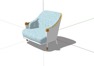 欧式沙发椅设计SU(草图大师)模型