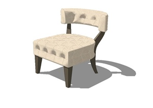 现代皮质沙发椅设计SU(草图大师)模型