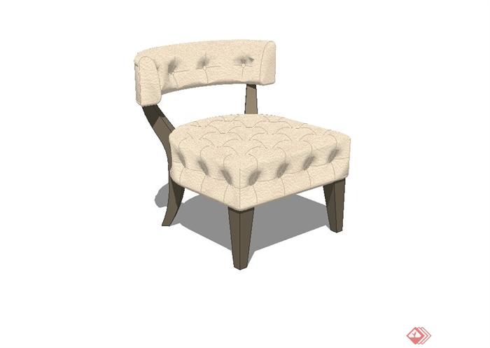 现代皮质沙发椅设计su模型(2)