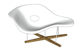 现代白色时尚沙发椅SU(草图大师)模型