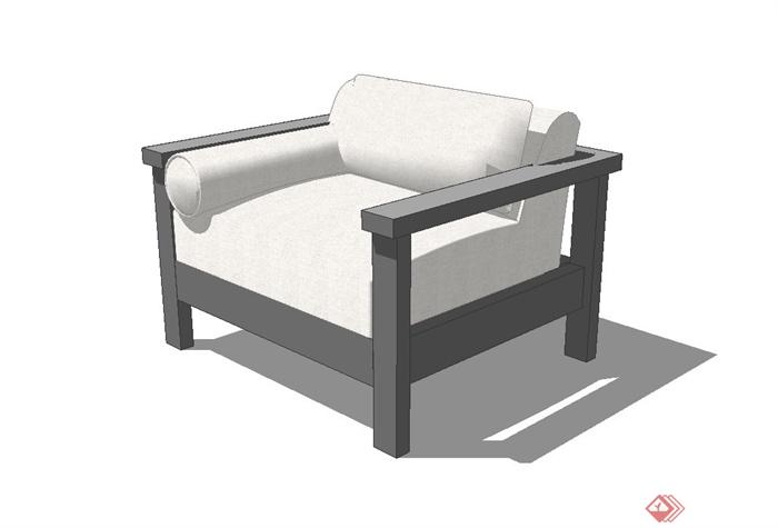 现代简约风格沙发椅设计su模型(1)