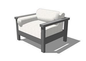 现代简约风格沙发椅设计SU(草图大师)模型