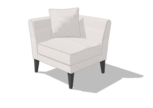 某现代转角沙发座椅设计SU(草图大师)模型