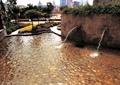 卵石水池,吐水景墙