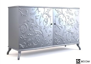 现代风格铝合金柜子设计3d模型