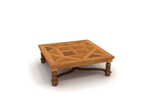某现代室内木桌子设计3d模型