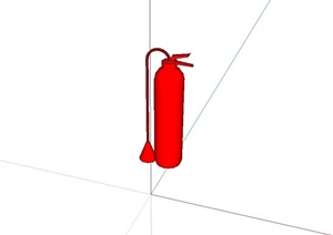 红色灭火器设计SU(草图大师)模型