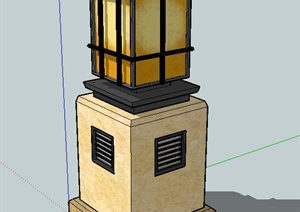 园林景观庭院灯柱设计SU(草图大师)模型