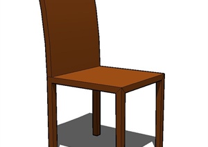 单人木质椅子黄色椅子设计SU(草图大师)模型