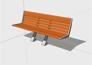 现代户外长条椅子设计SU(草图大师)模型